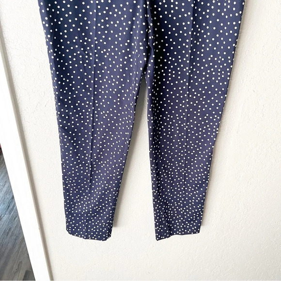 Court & Rowe Pants Women's 12 Navy Blue White Scatter Polka Dot Twee Academia - Picture 4 of 6